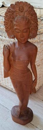 Vintage Balinees houtsnijwerk van een dame in ArtDeco style, Ophalen of Verzenden