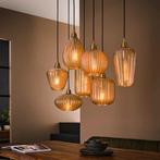 Hanglamp Malori 7-lamps, amber glas van Lifestylefurn, Huis en Inrichting, Lampen | Hanglampen, Nieuw, Glas, Ophalen, 75 cm of meer