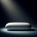 Mini Guling Bolster (M)~45xØ15x20cm. met 300gr. Memory Foam, Eenpersoons, Verzenden, Wit, Nieuw