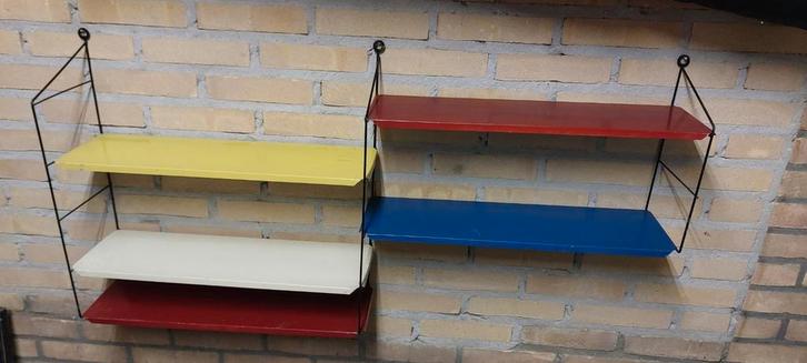 Vintage metalen rekje met 5 planken, Huis en Inrichting, Woonaccessoires | Wandplanken en Boekenplanken, Ophalen of Verzenden