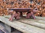 gave handgemaakte teak houten schaal met olifanten, Antiek en Kunst, Ophalen of Verzenden