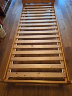 massief grenen éénpersoonsbed 90 x 210 cm, Huis en Inrichting, Slaapkamer | Bedden, Ophalen, Gebruikt, 90 cm, 210 cm