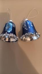 2 glazen klokjes met glazen klepel, Diversen, Kerst, Ophalen of Verzenden, Nieuw