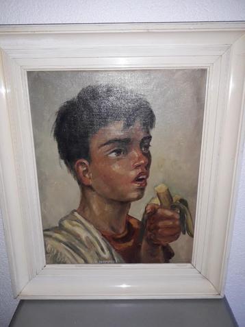 ZEER GOED VINTAGE H.BLOMMERS OLIEVERFSCHILDERIJ op DOEK beschikbaar voor biedingen