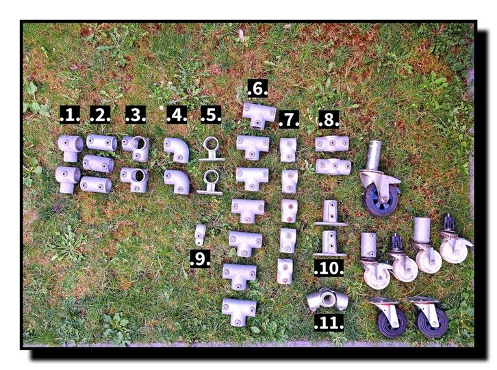 48mm steigerbuis koppelingen kniestuk hoek t stuk wielen alu, Doe-het-zelf en Verbouw, IJzerwaren en Bevestigingsmiddelen, Ophalen of Verzenden