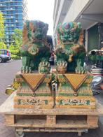 Twee Chinese Foo Dogs / Tempelleeuwen – ca. 1 meter hoog, Antiek en Kunst, Kunst | Beelden en Houtsnijwerken, Ophalen