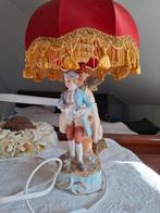 Antieke porseleinen lampen met antieke kappen, Ophalen of Verzenden