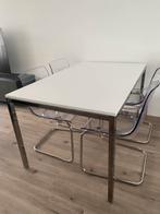 Torsby eettafel en 4 Tobias stoelen van Ikea, Ophalen, Zo goed als nieuw, Metaal, Modern
