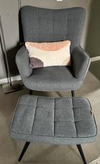 Fauteuil + hocker grijs Trendhopper, 75 tot 100 cm, Ophalen of Verzenden, Zo goed als nieuw, Stof
