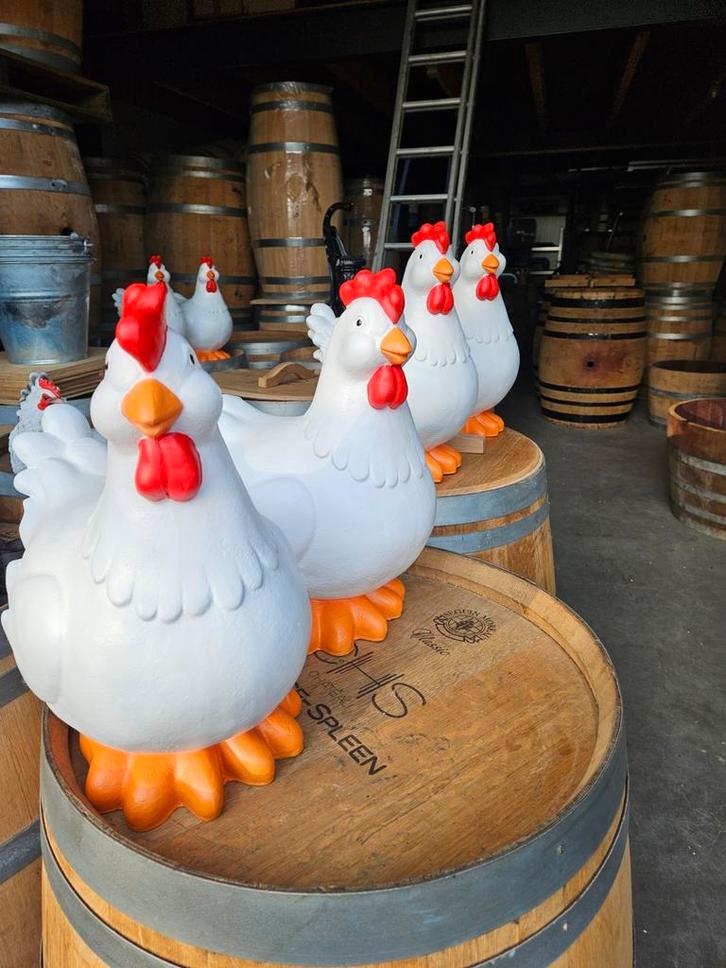 Polyester kippen kip kippen koeien schapen boerderijdieren, Tuin en Terras, Tuinbeelden, Zo goed als nieuw, Kunststof, Ophalen of Verzenden