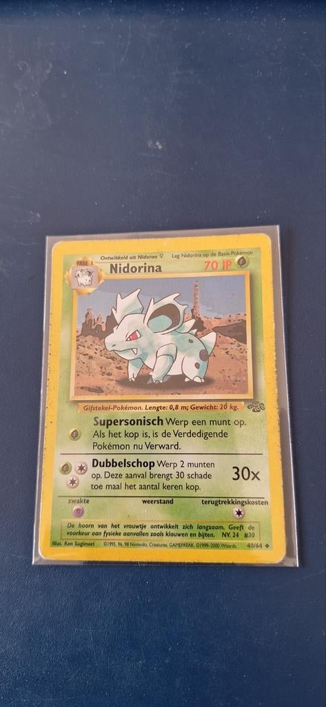 Nidorina - Base Set - Pokemon kaart, Ophalen of Verzenden, Gebruikt, Losse kaart