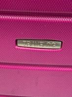 Roze Travelog Koffer met Slot & Wieltjes, Hard kunststof, Slot, Minder dan 50 cm, Ophalen of Verzenden
