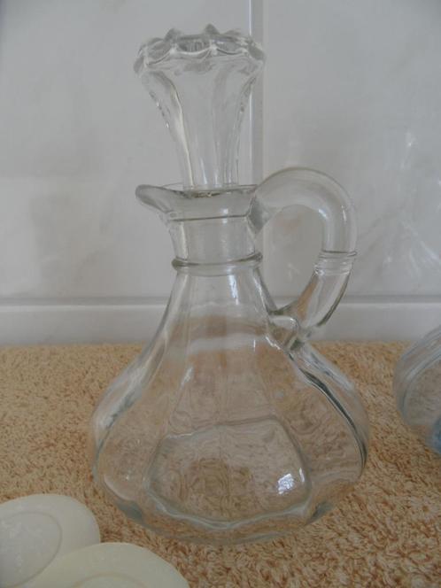 2x vintage glazen karaf  klein, Antiek en Kunst, Antiek | Glas en Kristal, Ophalen of Verzenden