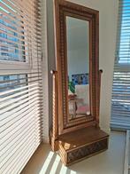 Houten Arabisch spiegel met opbergvak, Antiek en Kunst, Antiek | Spiegels, Ophalen, Rechthoekig, 150 tot 200 cm