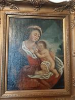 Schilderij maria,jezus  doekmaat 32.5 x37.6 cm, Antiek en Kunst, Ophalen