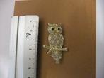 broche  uiltje met strass steentjes, Overige materialen, Nieuw, Ophalen of Verzenden, Goud