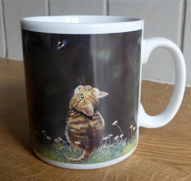 Pollyanna Pickering kattenbeker porselein poes kat beker bij, Huis en Inrichting, Keuken | Servies, Zo goed als nieuw, Kop(pen) en/of Schotel(s)