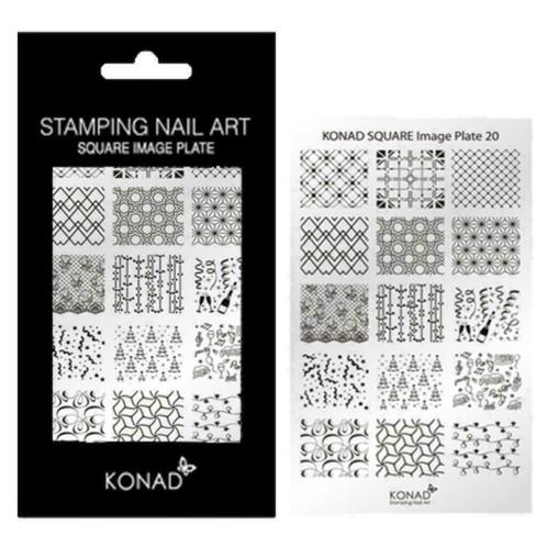 KONAD Square stempel sjabloon 20 ' FEEST ', Sieraden, Tassen en Uiterlijk, Uiterlijk | Cosmetica en Make-up, Ophalen of Verzenden