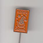 Kinder Carnaval Oranje speldje, Verzamelen, Gebruikt, Niet vindbaar, Niet vindbaar, Speldje of Pin