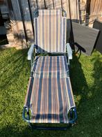 Gratis ligstoel , verkleurd maar werkt nog prima., Ophalen of Verzenden, Gebruikt, Metaal, Verstelbaar