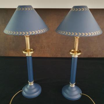 Tafellamp - Bedlamp - Kastlamp - Blauw - Metaal - Met Kap beschikbaar voor biedingen
