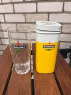 Heineken bierglas is blik, Gebruikt, Ophalen of Verzenden, Bierglas