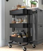 Roltafel zwart, Huis en Inrichting, Keuken | Keukenelementen, Ophalen, Nieuw, 50 tot 100 cm, Minder dan 100 cm