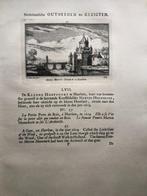 057 / Haarlem De Kleine Houtpoort Kopergravure 1731, Antiek en Kunst, Ophalen of Verzenden
