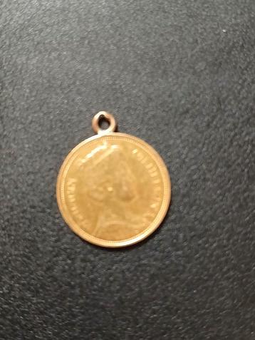 Gouden vijfje  1912 Hanger - Wilhelmina beschikbaar voor biedingen