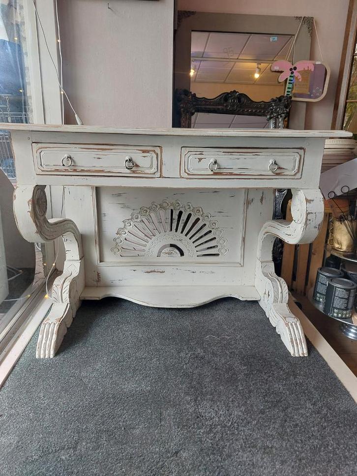 Antiek Bureau met Lades, Huis en Inrichting, Tafelonderdelen, Gebruikt, 50 tot 100 cm, 50 tot 100 cm, Rechthoekig, Ophalen