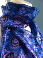 Blauw roze dunne zijde batik sjaal Made in India Indiase, Kleding | Dames, Mutsen, Sjaals en Handschoenen, Ophalen of Verzenden