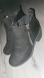 Zwarte Enkellaarsjes met Rits - Maat 40, Ophalen of Verzenden, Gedragen, Zwart, Lage of Enkellaarzen