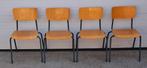 48 x Vintage schoolstoelen houten cafe stoelen horeca bistro, Ophalen of Verzenden, Zo goed als nieuw, Bruin, Vijf, Zes of meer stoelen