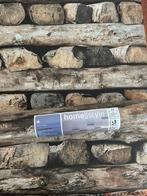 2 Rollen vlies-behang, bruin, opgestapelde houtblokken, Huis en Inrichting, Stoffering | Behang, Ophalen, Minder dan 10 m², Bruin