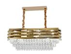 Goud hanglamp eyecatcher eettafel ovaal 3 maten nieuw, Huis en Inrichting, Lampen | Hanglampen, Glas, Nieuw, Ophalen of Verzenden