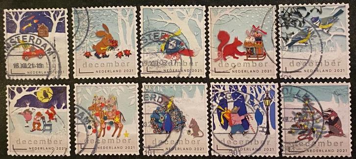 Decemberzegels 2021 gestempeld - mail uw keuze + bod, Postzegels en Munten, Postzegels | Nederland, Gestempeld, Na 1940, Ophalen of Verzenden