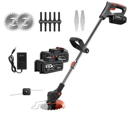 Accu Grastrimmer Accu Grasmaaier 2 Sterke 21V Accu's 2600Mah, Tuin en Terras, Grastrimmers, Nieuw, Elektrisch, Ophalen of Verzenden