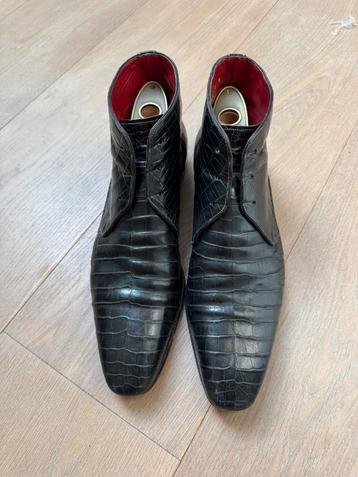 Santoni Alligator Croco Schoenen Zwart maat 43 beschikbaar voor biedingen