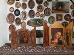 2 Oud groot florentijns drieluik * schapenweide *, Antiek en Kunst, Ophalen of Verzenden