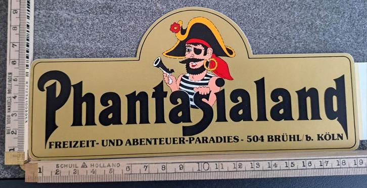 Vintage sticker Phantasialand Duitsland piraat strip, Verzamelen, Stickers, Zo goed als nieuw, Overige typen, Ophalen of Verzenden