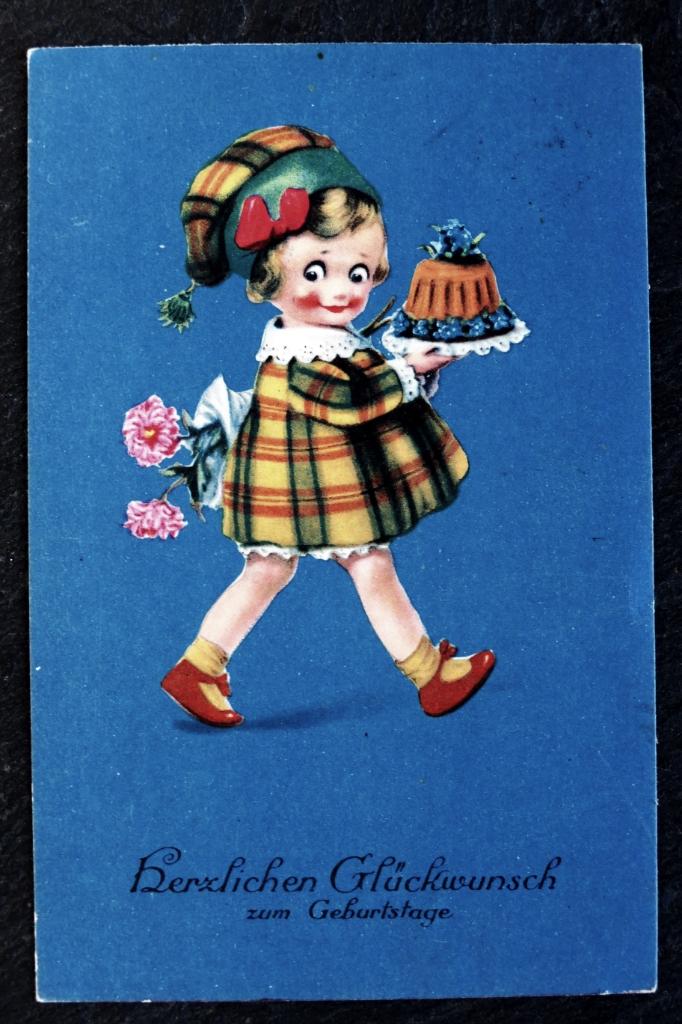 Met taart en bloemen komt ze naar je verjaardag, 1931, Verzenden, 1920 tot 1940, Gelopen, Kinderen