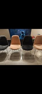 Eetkamerstoelen roze en zwart, Ophalen, Gebruikt, Zwart, Vier