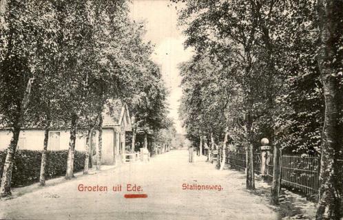 Ede - Stationsweg, Verzamelen, Ansichtkaarten | Nederland, Gelopen, Gelderland, Voor 1920, Ophalen of Verzenden