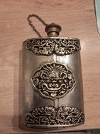 Antieke Verzilverde Indonesische Heupfles, Antiek en Kunst, Ophalen of Verzenden