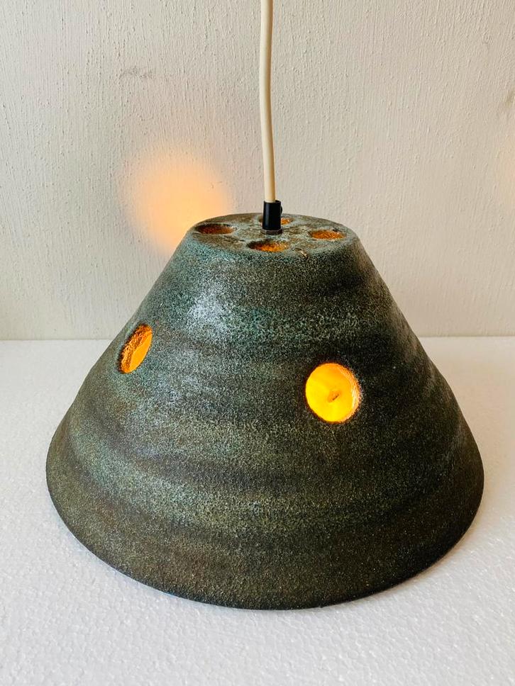 Keramiek jaren 70 hanglamp , West Germany, Huis en Inrichting, Lampen | Hanglampen, Gebruikt, Minder dan 50 cm, Overige materialen