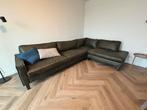 Gloednieuw! Prachtige grote donkergroene leren hoekbank, Ophalen, Nieuw, Leer