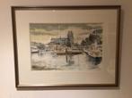 Aquarel Zicht op Dordrecht van Van Trirum, Antiek en Kunst, Ophalen of Verzenden