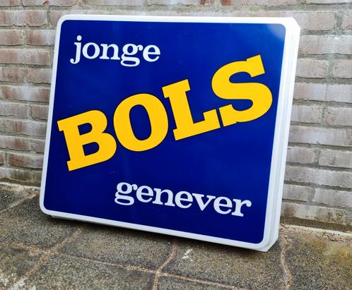 BOLS JONGE GENEVER reclamebord kunststof blauw geel wit top, Verzamelen, Merken en Reclamevoorwerpen, Zo goed als nieuw, Reclamebord