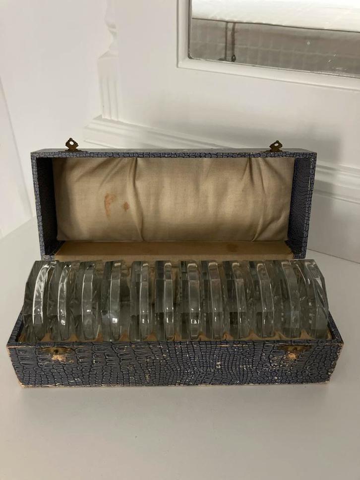 Kristallen Onderzetters in Originele Doos, Antiek en Kunst, Antiek | Glas en Kristal, Ophalen