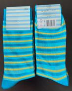 🎁 2 paar sokken blauw/geel streep.FSC keurmerk.41-44.Nw., Kleding | Heren, Sokken en Kousen, Ophalen of Verzenden, Nieuw, Blauw